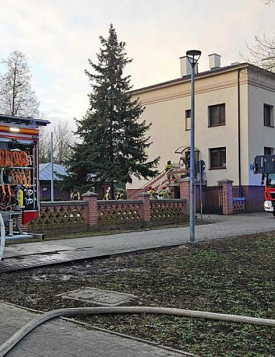 Pożar w budynku w Konstancinie