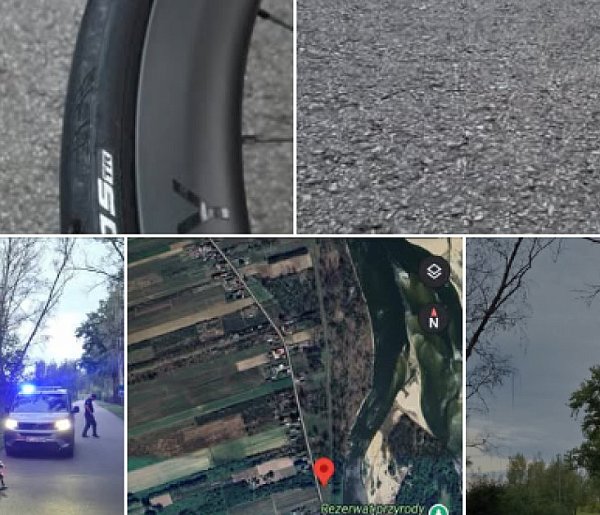 Pułapka na kolarzy, pinezki na drodze -108835