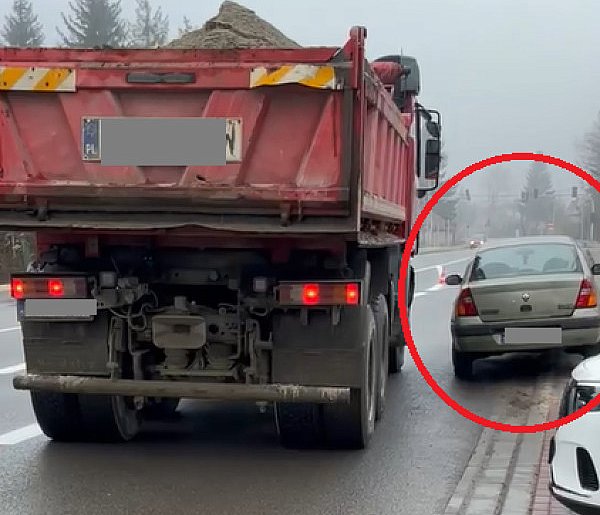 Utrudnienia na 721 przez porzucone auto-110199