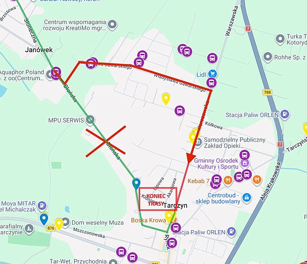 Zmiana trasy autobusu T2. Utrudnienia w związku z remontem ul. Błońskiej