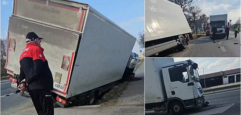 Zderzenie dwóch ciężarówek