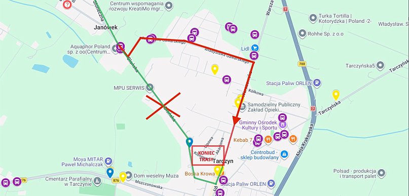 Zmiana trasy autobusu T2. Utrudnienia w związku z remontem ul. Błońskiej