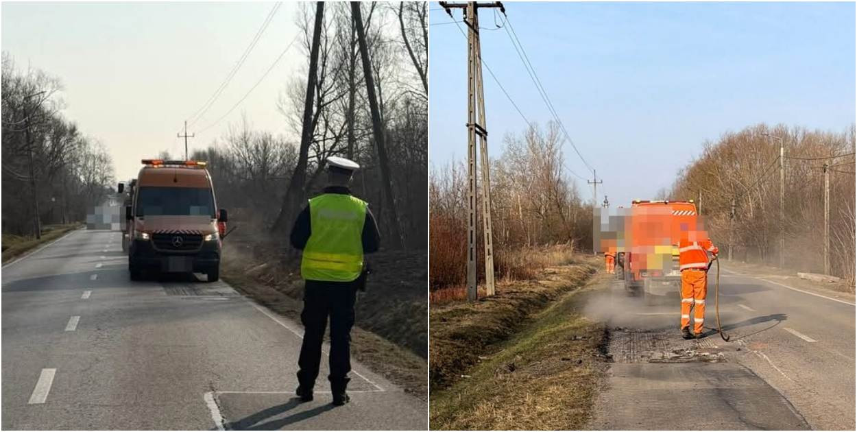 Mandat za nieprawidłowo zabezpieczone prace drogowe w Gołkowie