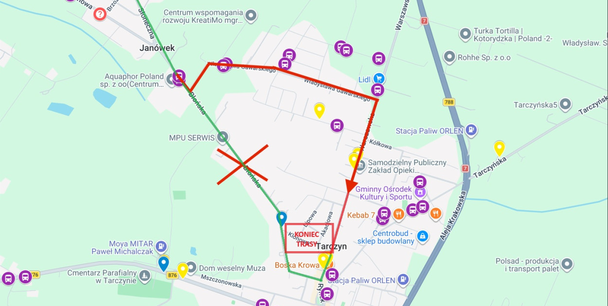Zmiana trasy autobusu T2. Utrudnienia w związku z remontem ul. Błońskiej