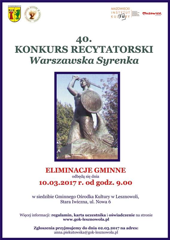 30 konkurs recytatorski warszawska syrenka plakat