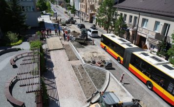 remont drogi autobus na Kościuszki